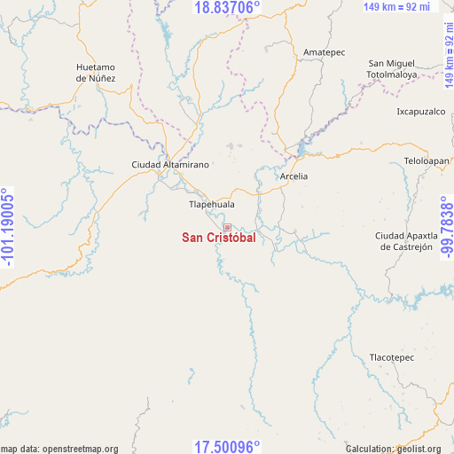 San Cristóbal on map