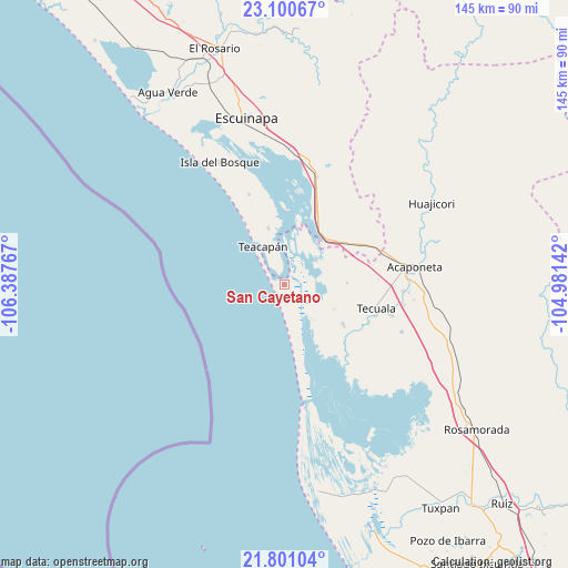 San Cayetano on map