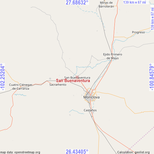 San Buenaventura on map
