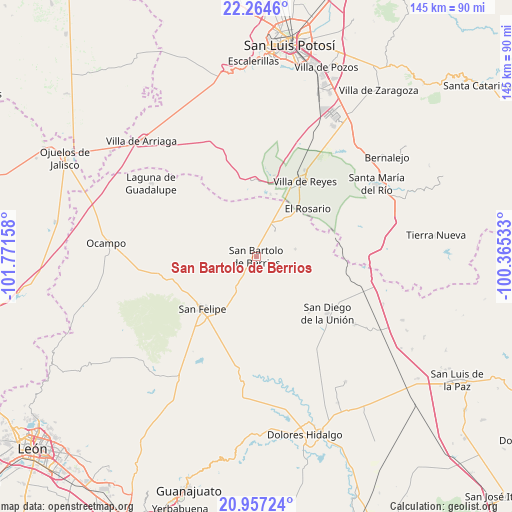 San Bartolo de Berrios on map