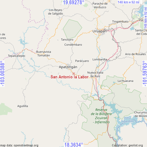 San Antonio la Labor on map