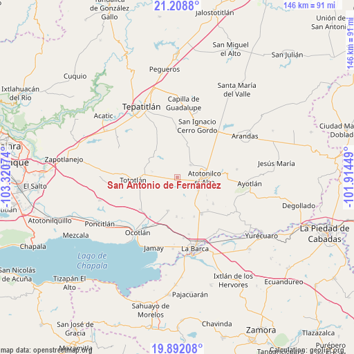 San Antonio de Fernández on map