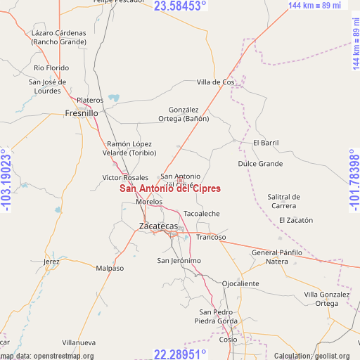 San Antonio del Cipres on map