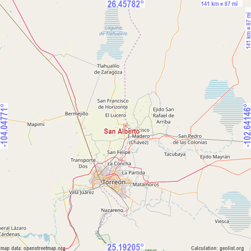 San Alberto on map