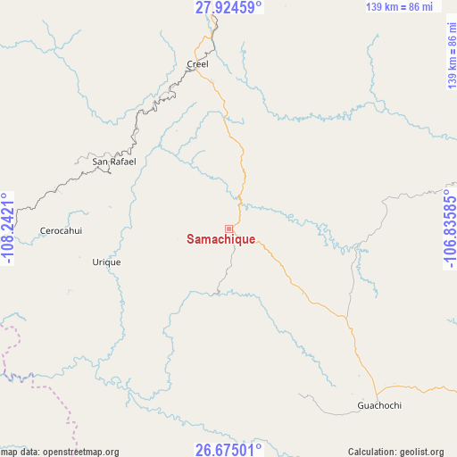 Samachique on map