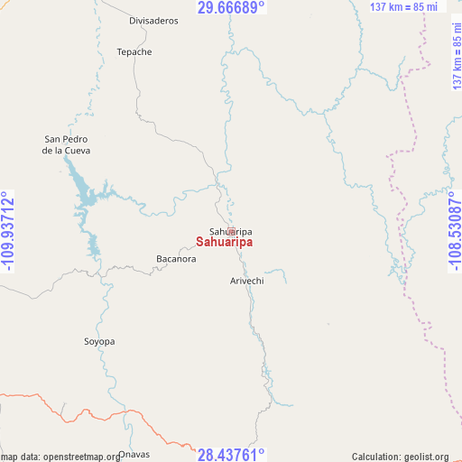 Sahuaripa on map