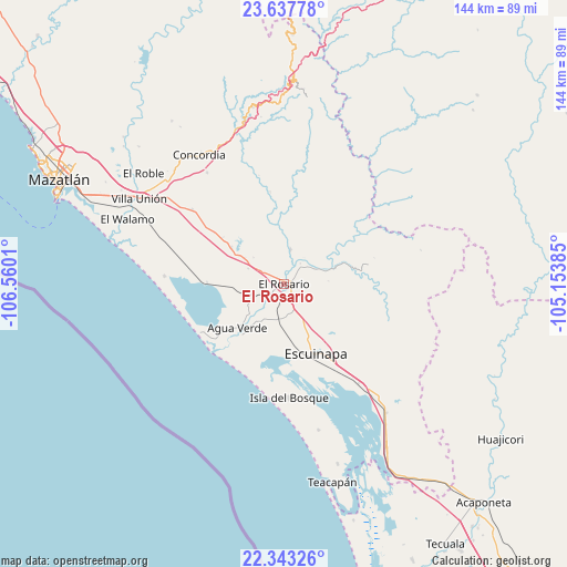 El Rosario on map