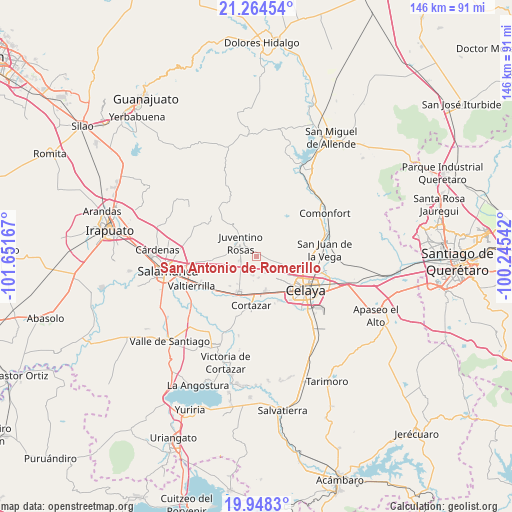 San Antonio de Romerillo on map