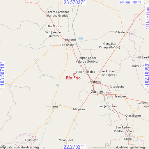 Río Frío on map