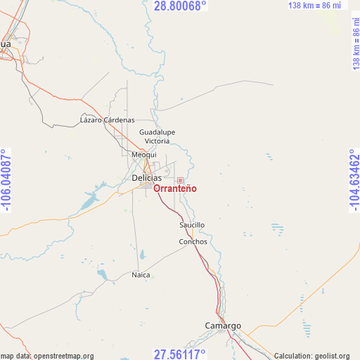 Orranteño on map