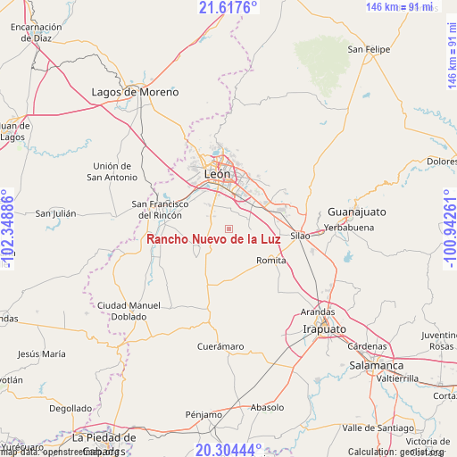 Rancho Nuevo de la Luz on map