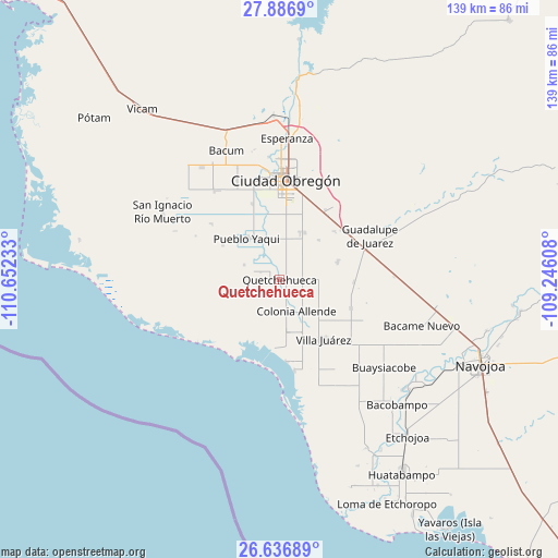 Quetchehueca on map