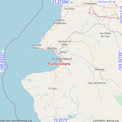 Puerto Vallarta on map