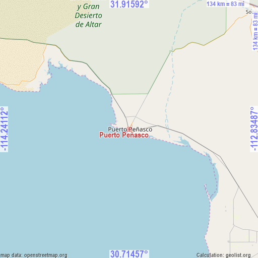 Puerto Peñasco on map