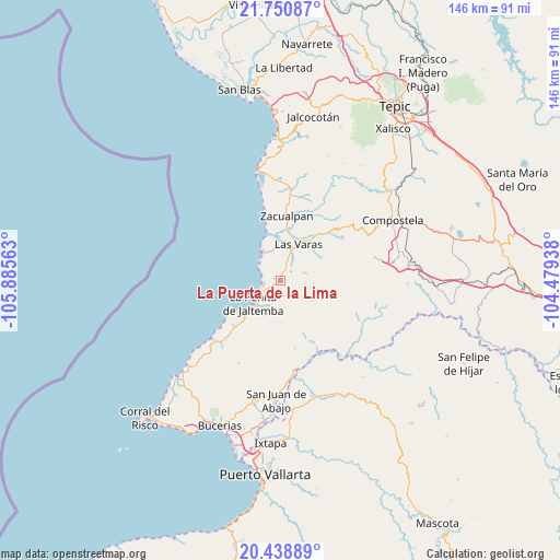 La Puerta de la Lima on map