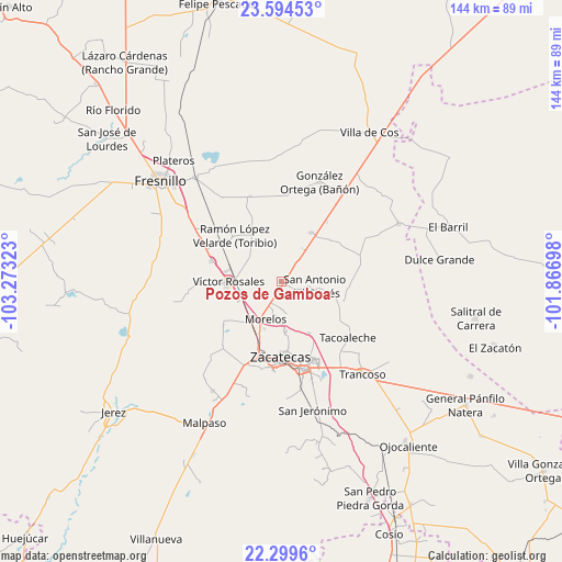 Pozos de Gamboa on map