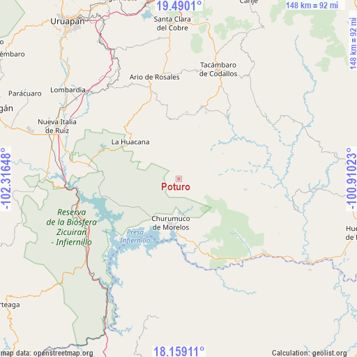 Poturo on map