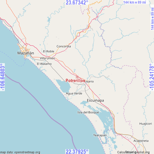 Potrerillos on map