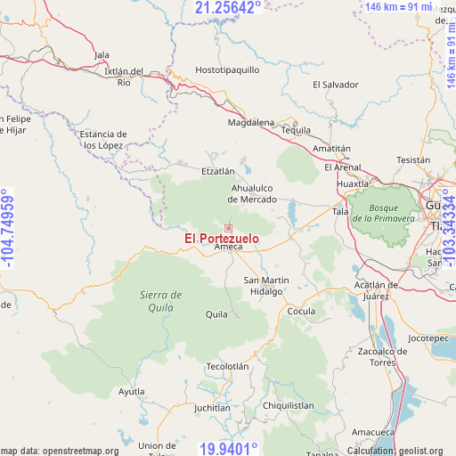 El Portezuelo on map