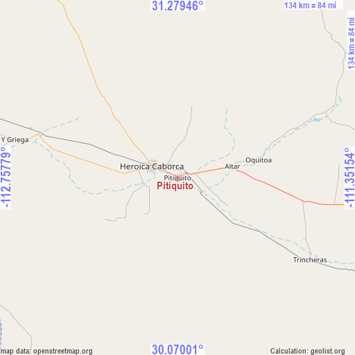Pitiquito on map