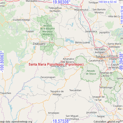 Santa María Pipioltepec (Pipioltepec) on map