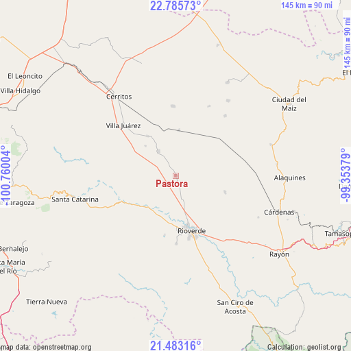 Pastora on map