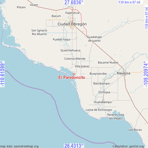 El Paredoncito on map