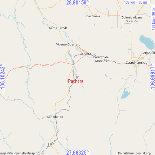 Pachera on map