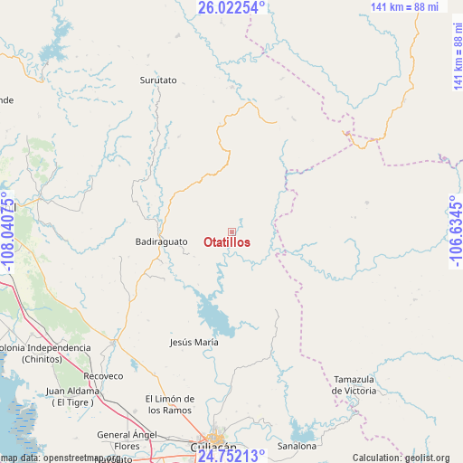 Otatillos on map