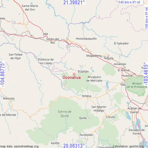 Oconahua on map