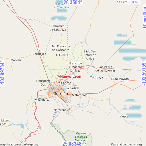 Nuevo León on map