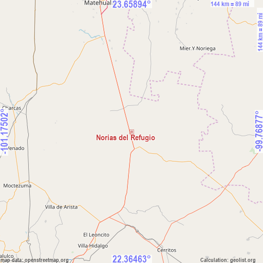 Norias del Refugio on map