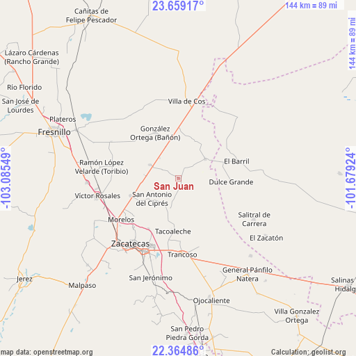 San Juan on map
