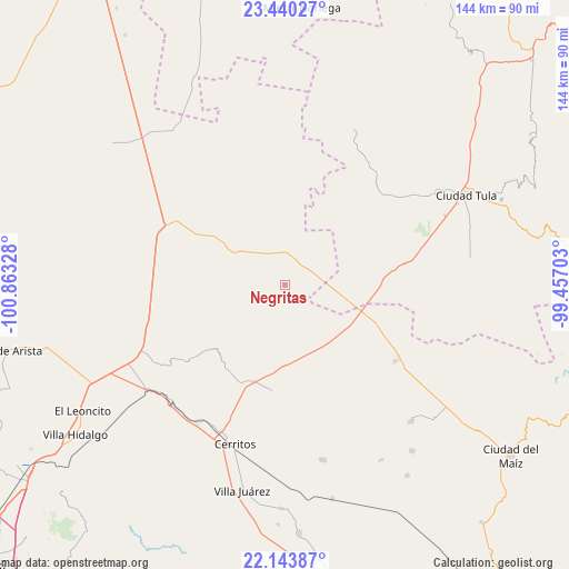 Negritas on map