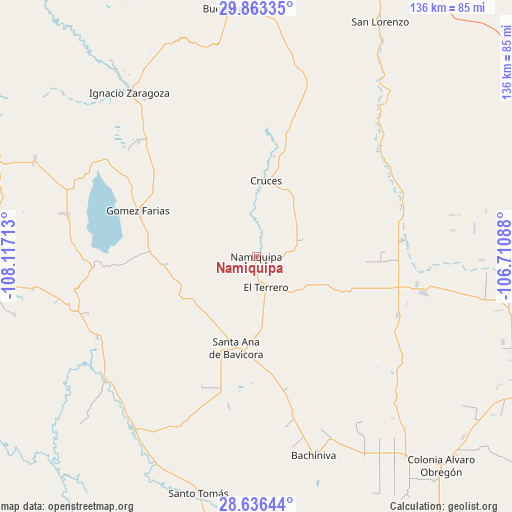 Namiquipa on map