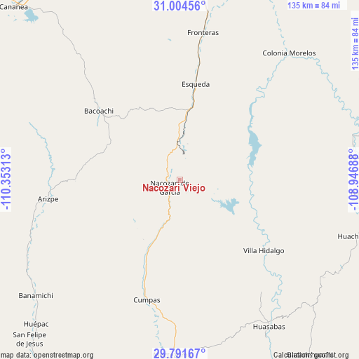 Nacozari Viejo on map