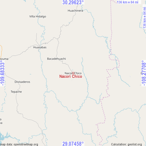 Nácori Chico on map