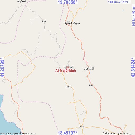 Al Majāridah on map