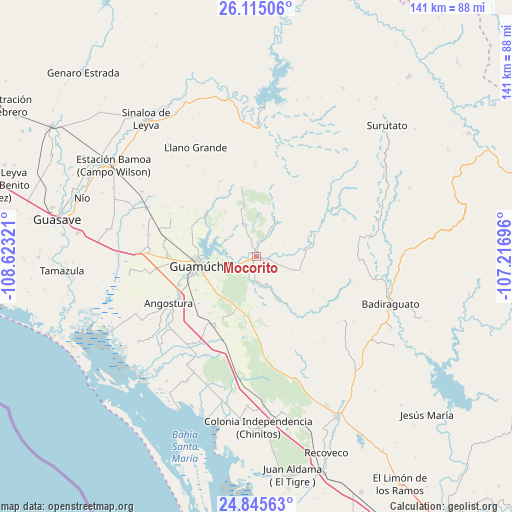Mocorito on map