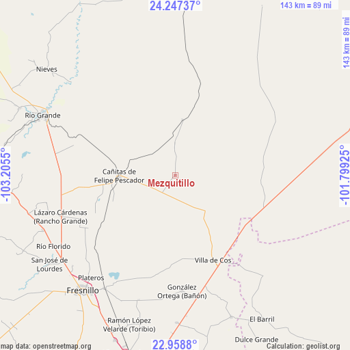 Mezquitillo on map