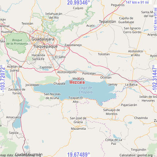 Mezcala on map