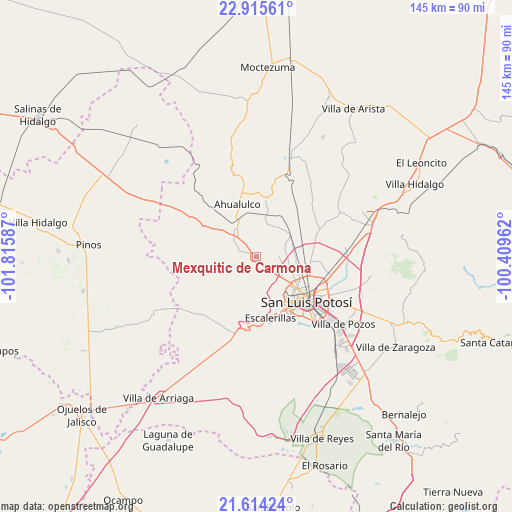 Mexquitic de Carmona on map