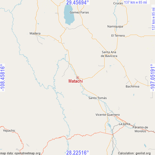 Matachí on map