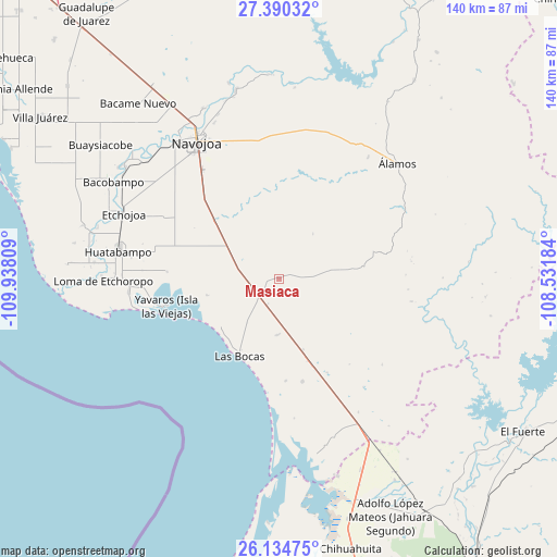 Masiaca on map