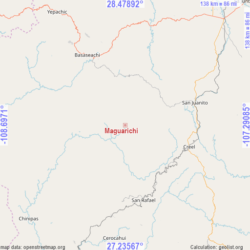 Maguarichi on map