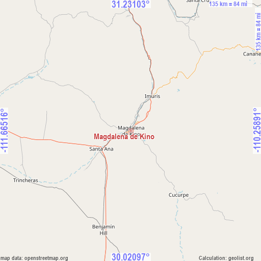 Magdalena de Kino on map
