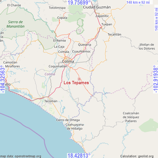 Los Tepames on map