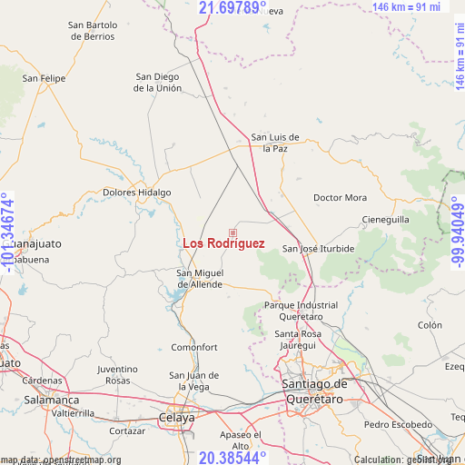 Los Rodríguez on map