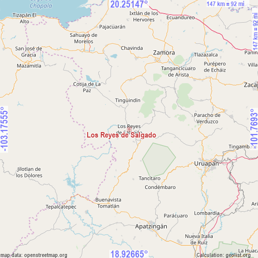Los Reyes de Salgado on map