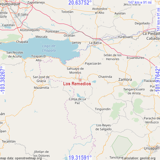 Los Remedios on map